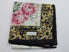 Christian Dior Handkerchief Neckerchief Bandana Pocket Square Japan Roses