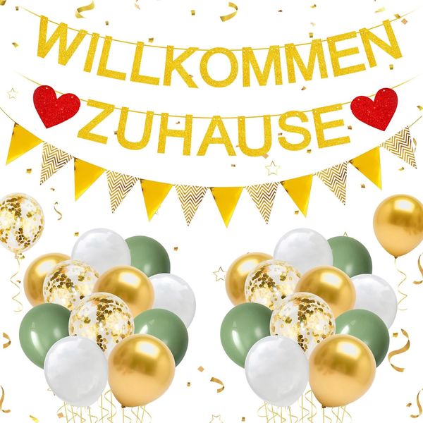 Ysuvin Willkommen Zuhause Deko, Herzlich Willkommen-Girlande, 1 Willkommen-Zuhau-image
