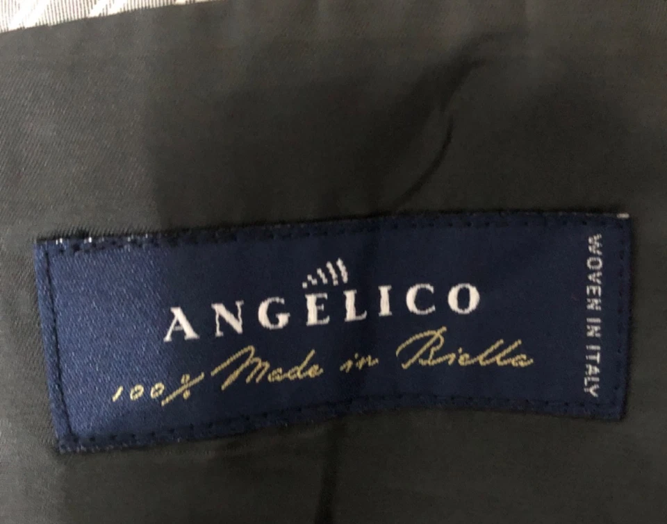 Mens Wool Blazer Coat ANGELICO Grey Super 140s Wool Blazer Jacket - Image 3 of 4