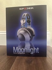 Spider Moonlight Stereo Headphones, Silver Aluminum and Black, Brand New 