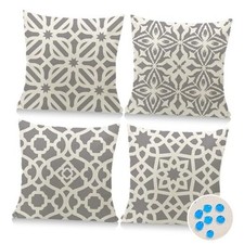 Outdoor Pillow Covers 18x18 Set of 4 Morden Grey and 18" x 18" Pack of 4 G05