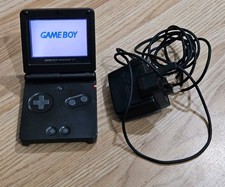 Nintendo Game Boy Advance SP AGS-001 Handheld Console Black w/ Official Charger