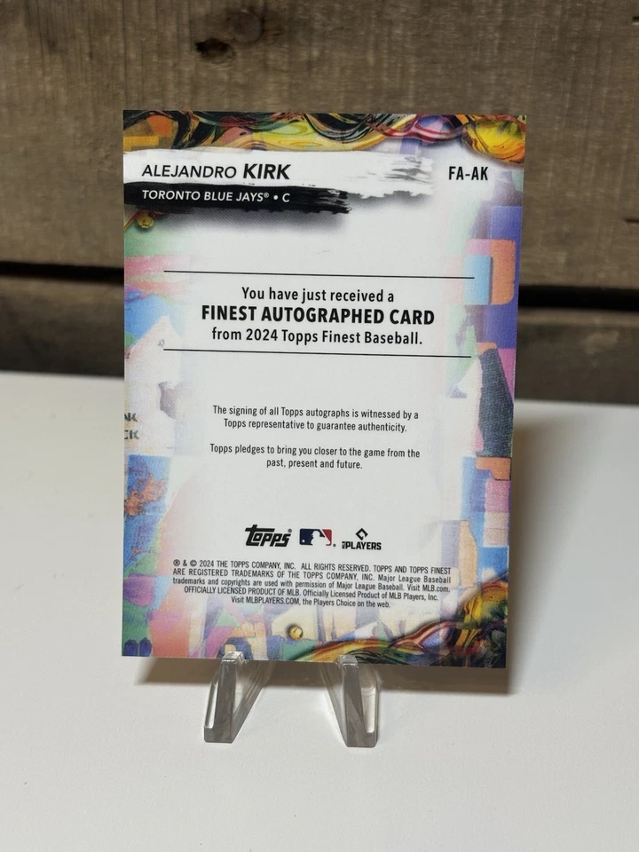 2024 Topps Finest Alejandro Kirk Auto Blue Refactor /99 #FA-AK NM Color Match - Image 2 of 3