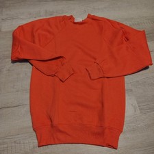 Vintage Hanes Orange Raglan Sweatshirt Made in USA Crewneck Small 34-36 50/50