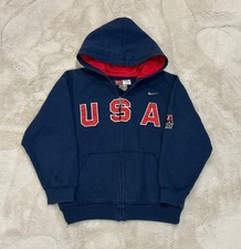 Vintage Y2K Nike USA Olympics Basketball Team Full Zip Hoodie Youth Size S