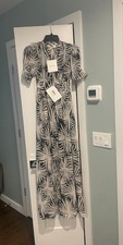 DVF Diane von Furstenberg Erica Printed Chiffon Maxi Dress Black US 00 NWT