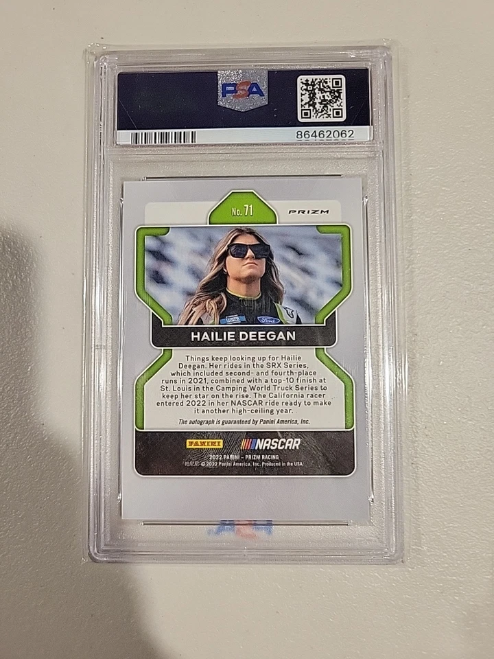 2022 Prizm NASCAR White Sparkles #71 Hailie Deegan PSA 9 MINT - Image 2 of 2