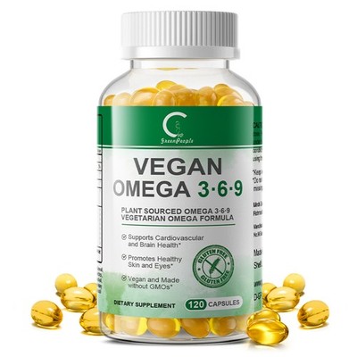 Omega 3 6 9 Vegan Capsules 1360mg High Strength Fatty Acids Immune Support