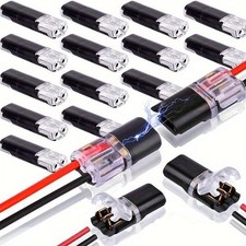 30 Pcs Double Wire Plug In Connector 2-Pin Low Voltage Wire Connector for Strip