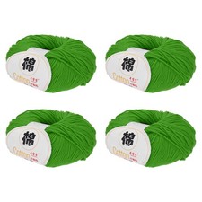 Cotton Yarn, Soft Knitting Yarn 4 Packages of 200g/7.05oz/ Dark Green