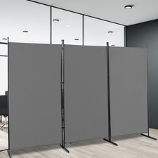 3 Panel Room Divider 6FT Steel Frame Screen Folding Privacy Divider Freestand
