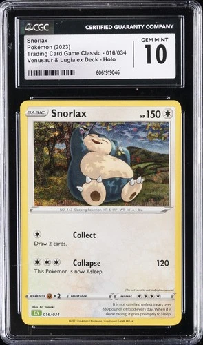 2023 #016 SNORLAX CGC 10 GEM MINT