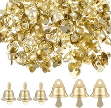 100pcs Mini Gold Bells Small Gold Craft Bells 50PCS 0.43 Inch and 50PCS 0.55 Inc