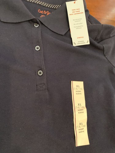 Girls' short sleeve pique uniform polo shirt, size XL 14/16Cat and Jack - NWT - Picture 3 of 3