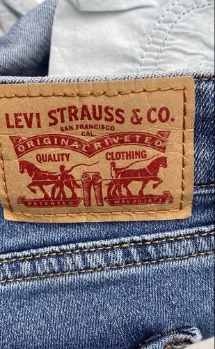 Levi's Womens 711 Blue Denim Medium Wash Distressed Skinny Leg Jeans Size 28 - Photo 3/6