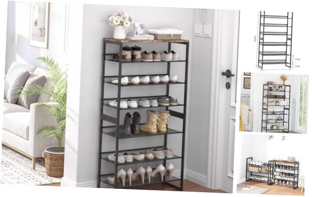 7-Tier Large Capacity Shoe Storage Organizer Rack for Multiple Pairs-image