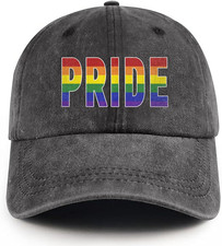 Pride Hat LGBT Baseball Hat Adjustable Cotton Denim Baseball Cap Gay Pride Ha...