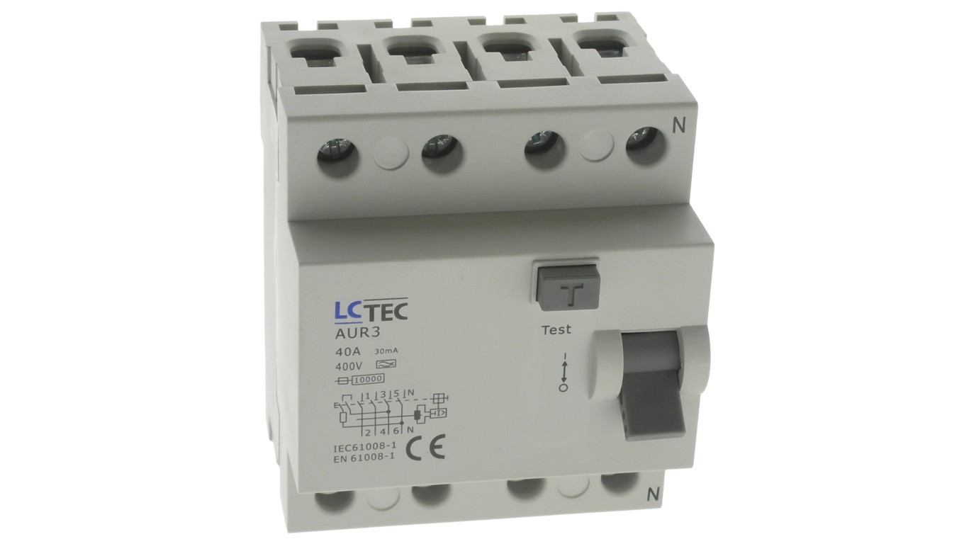 Residual Current Switch 4P 40A 30mA A 10kA 495650 AUR3 10kA