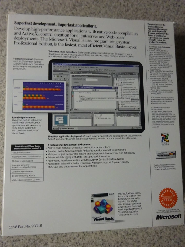 Microsoft Visual Basic 5.0 Professional Edition VB5 Pro UPGRADE Version - Image 3 of 4