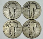 1925 and 1929 Standing Liberty 25c Silver Quarters Lot of 4