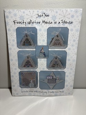 Just Nan Frosty Winter Mouse in a House - New with embellishments!
