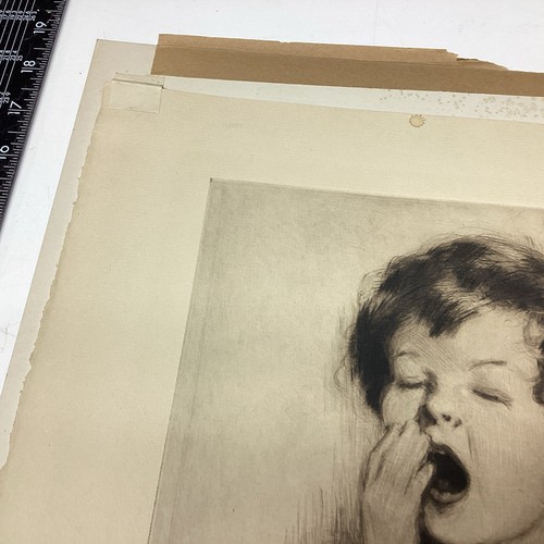 20 ART PAPER ETCHING PHOTO PRINT J Knowles Hare ORIGINAL BEDTIME SIGNED PENCIL - Picture 4 of 18