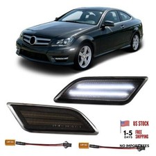 White LED Side Marker Lights Compatible with 2012-2014 Mercedes-Benz C-Class