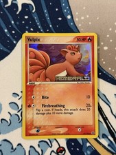 Pokemon Juego de Cartas Coleccionables Vulpix 72/106 Esmeralda Holograma Inverso Inglés Común Básico 50 HP CASI NUEVO