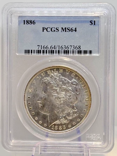 1886 PCGS MS64 Morgan Silver Dollar Philadelphia Mint Choice Uncirculated BU