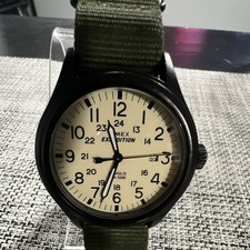 Timex Expedition 40mm Black Case, Green Nylon Band, Men's Watch - TW4B047009J