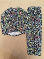 LL Bean Pajama Set Polyester Floral Kids Medium Girls 10-12