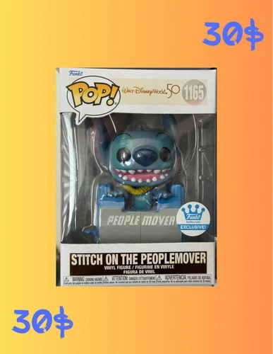 Funko Pop Stitch on PeopleMover #1165 Disney Exclusive – WDW 50th