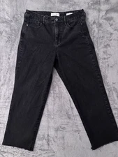 Social Standard Jeans Women’s Size 10 High Rise Crop Straight Black Denim