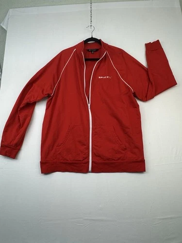 Space X Official Full Zip Lightweight Fleece Jacket Red XL 100% Cotton - product listing photo