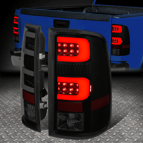 [LED C-TUBE BAR]FOR 07-14 SIERRA 1500 2500HD 3500HD TAIL LIGHT BRAKE LAMP TINTED - Picture 1 of 10