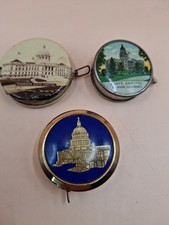 STATE CAPITOL lot of 3 tape measurers U.S. House vintage souvenirs 1940's