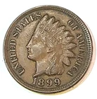 1899 Indian Cent Nice Original AU CHRC