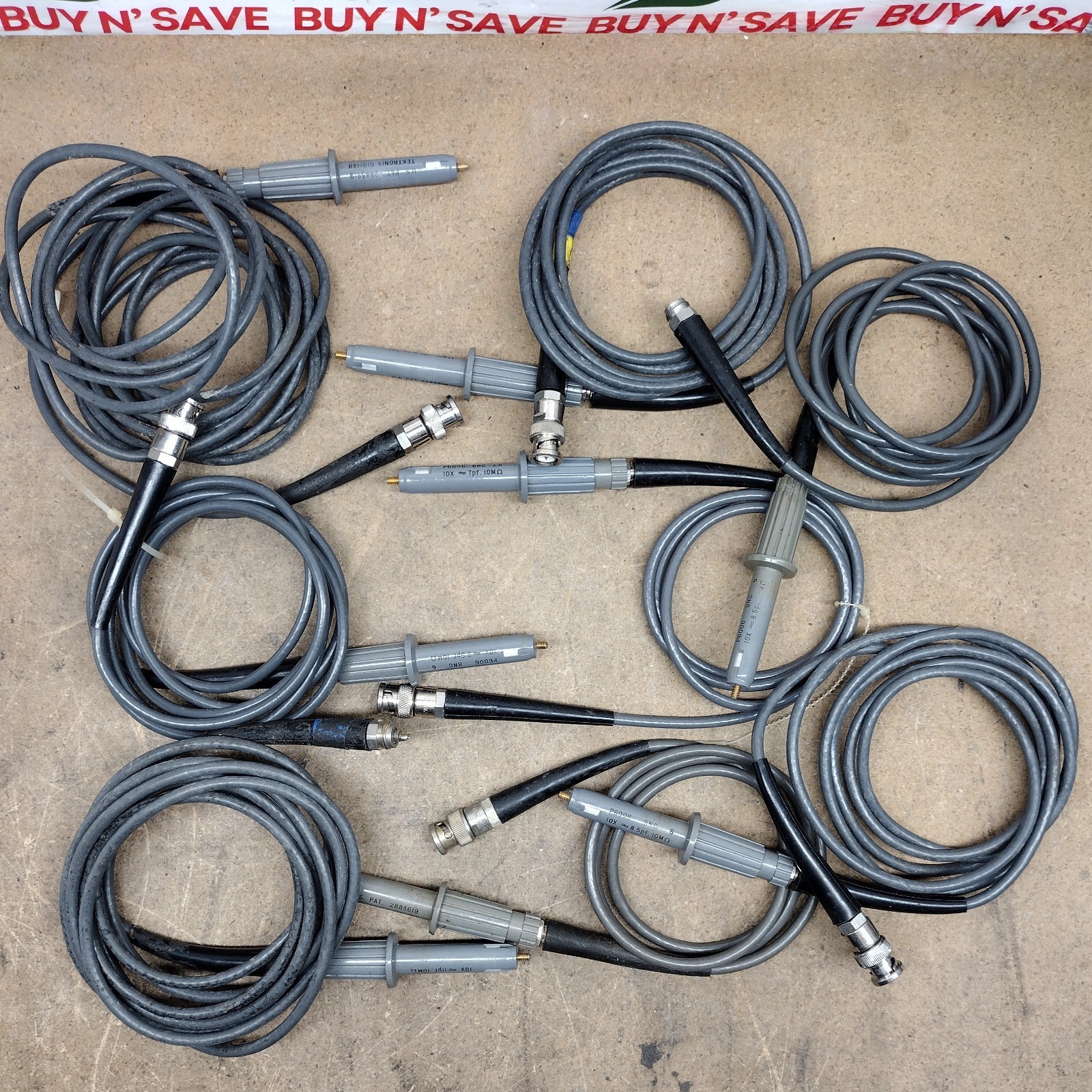 Lot of 8- Tektronix P6006 Probes (010-128, 010-161) - USED