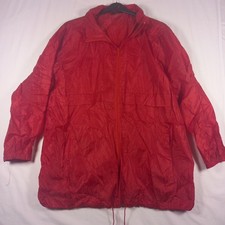 By Totes Red Packable Rain Jacket Windbreaker L/XL Lightweight Hooded Coat Mac