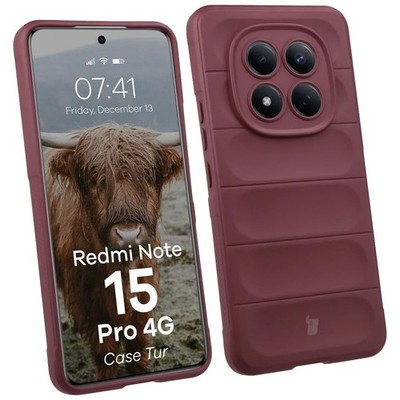 Handyhülle für Xiaomi Redmi Note 15 Pro 4G Bizon Case Cover Etui Burgunderrot