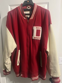 Detroit Red Wings NHL Mitchell & Ness Varsity Letterman Jacket Size 60(4XL)
