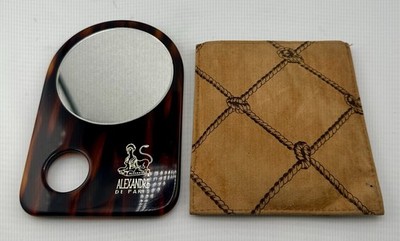 RARE Vintage Alexandre De Paris Handheld Mirror With Sleeve