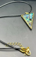 Handmade Resin Triangle Bezel W/holograpic Glitter, Black Background