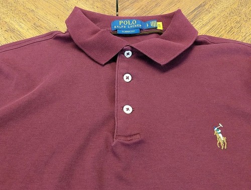 Polo Ralph Lauren Polo Shirt Men's Size LRG Red L/S Rugby Collared Embroidered - Picture 4 of 11