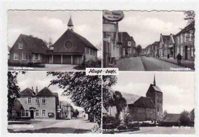 39074967 - Hage, 4 Abbildungen mit kath. Kirche und Hauptstrasse ungelaufen