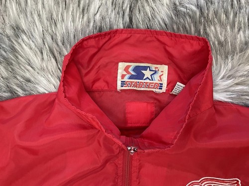 Vintage STARTER Detroit Red Wings NHL Hockey Large Jacket Full Zip Windbreaker - Picture 5 of 16