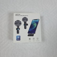 Leettus Black 2pcs Lavalier Wireless Microphone for iPhone iPad Open Box