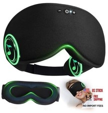 Bamboo Cotton Weighted Bluetooth Sleep Masks, 3D Weighted Sleep Masks Black