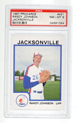 Randy Johnson 1987 Procards Jacksonville Expos #451 PSA 8 NM-MT Rookie Card RC