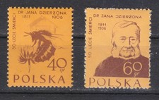 Poland 1956 MNH Mi 982-983 Sc 744-745 Father Jan Dzierzon & Bee on Clover **